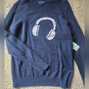 New Tags Nwt Women Tommy Hilfiger Winter Navy Sweater L Large